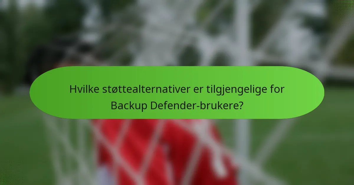 Hvilke støttealternativer er tilgjengelige for Backup Defender-brukere?